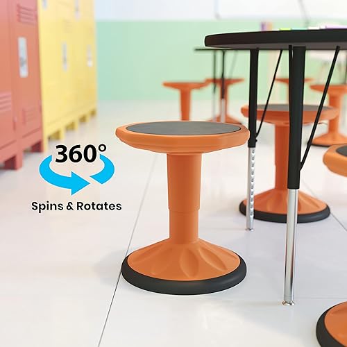 Miniatura 7 de Flash Furniture Carter Taburete activo flexible ajustable para niños para aula y hogar con parte inferior antideslizante, altura de asiento de 14 a