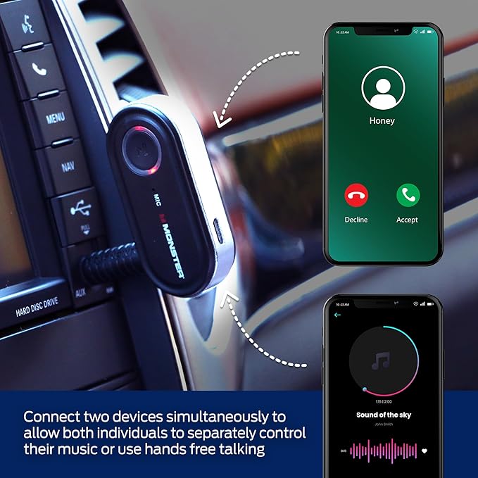 Receptor Bluetooth Monster Audio, Adaptador Aux con Jack 3.5mm miniatura 4