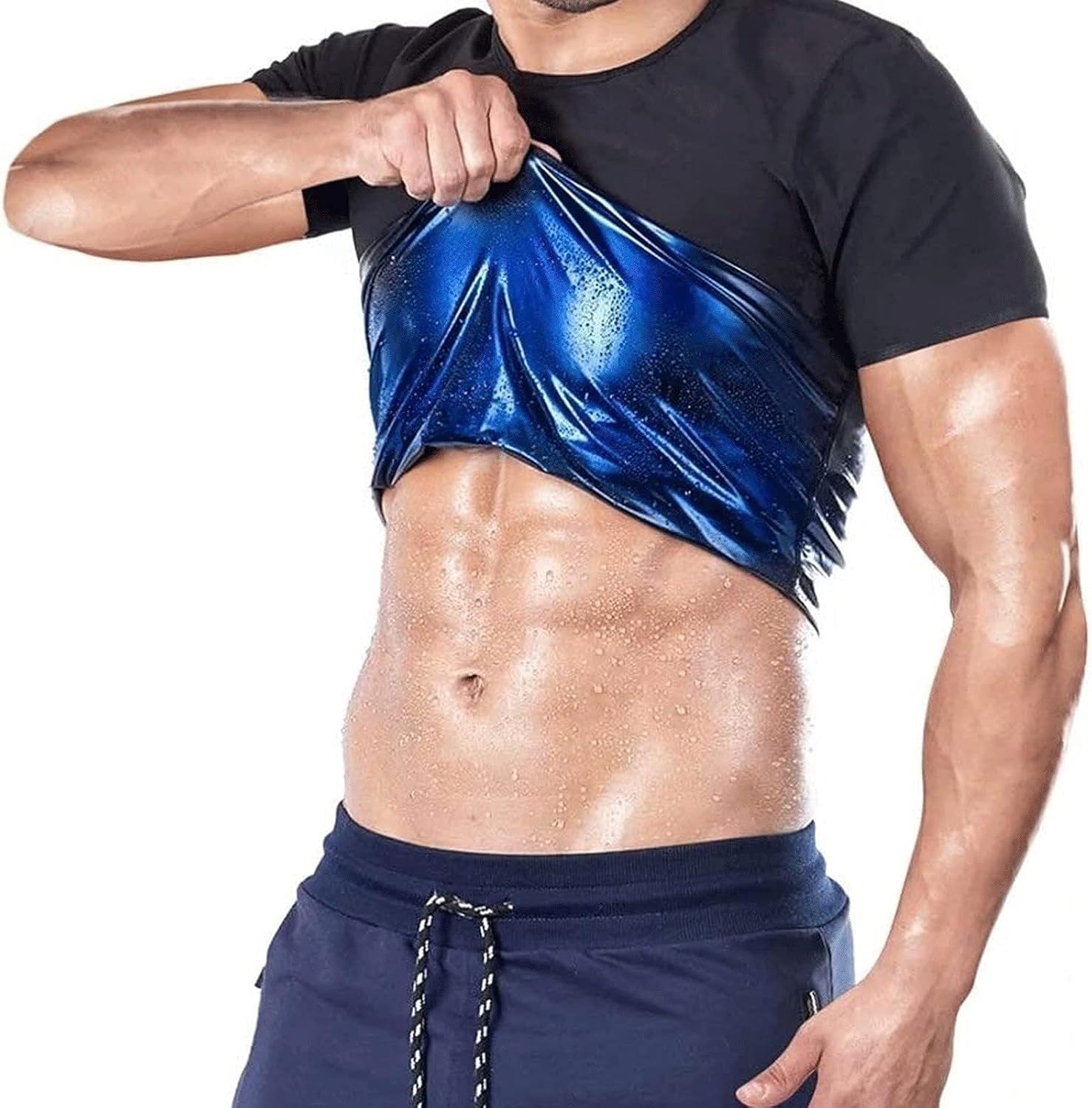 サウナトラックスーツメンズコルセットウエストトレーナーボディスーツトップスリミングtシャツ半袖ワークアウトベストおなかタイトなヨガシェイプウェアおなかコントロール男性女性用 Cafe Du Jardin Com