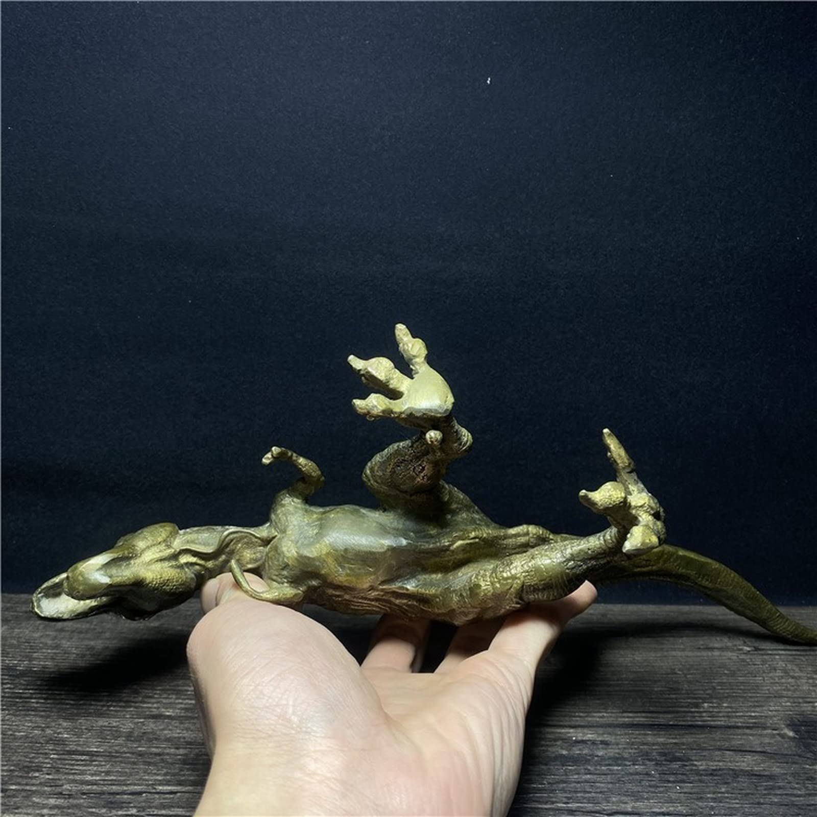 Antyczna Miedziana Figurka Tyranozaura Rexa, Mosiężna Figurka Dinozaura, Biurko Do Nauki, Stolik Kawowy, Ozdoba Samochodowa