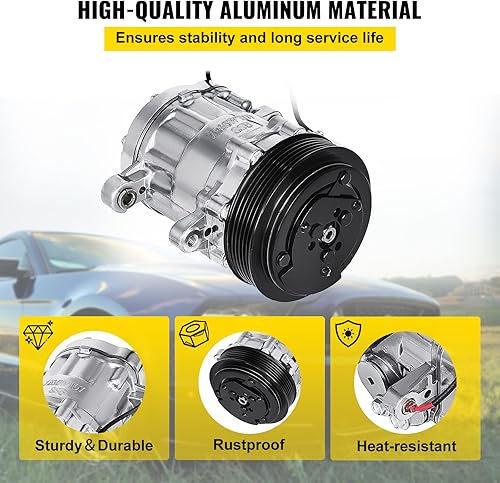 Miniatura 5 de Mophorn CO 101290C (4L3Z19703AB) Compresor de aire acondicionado universal para 93-07 Lincoln Mercury Thunderbird F150 4.2L 4.6L 5.4L 6.8L FS10 AC