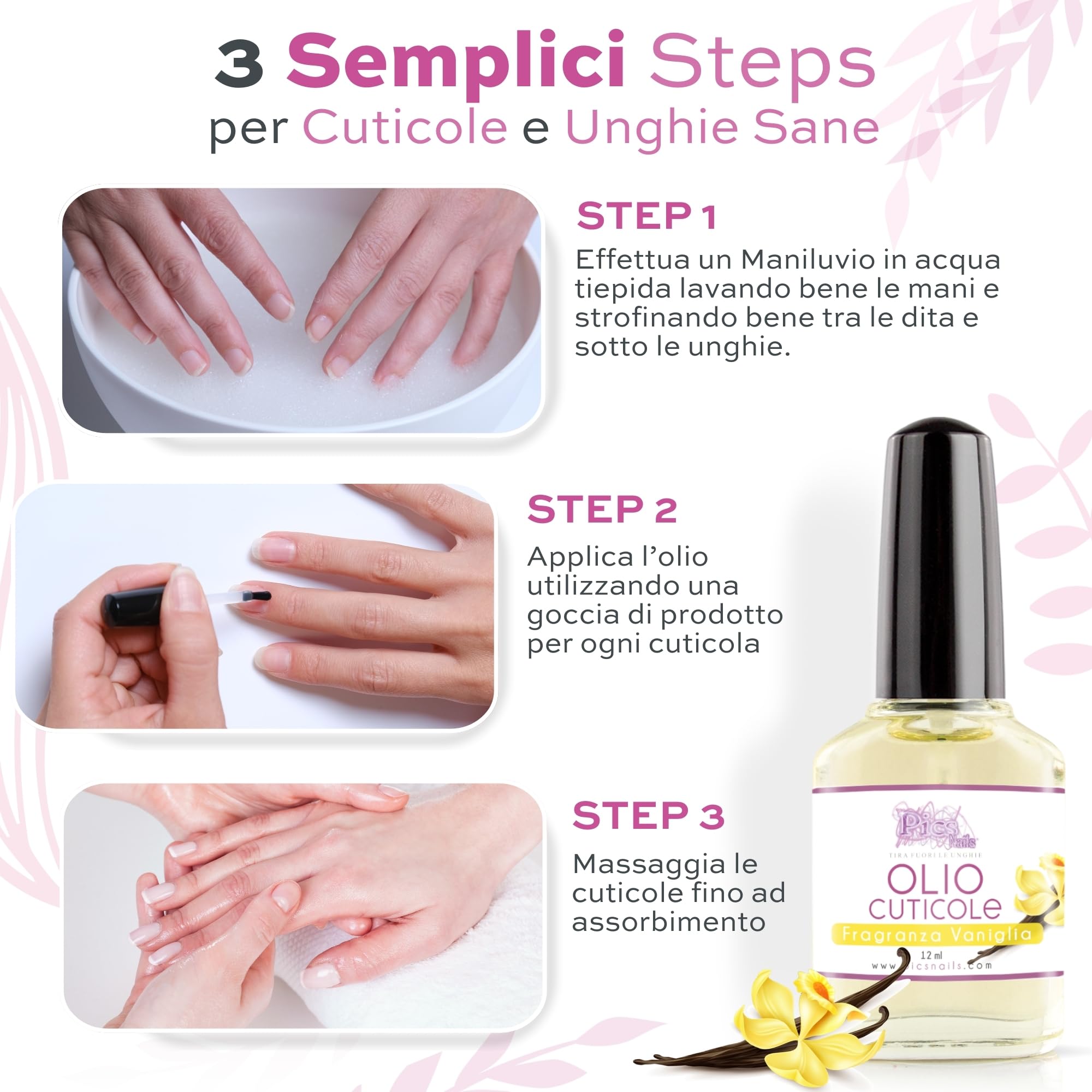 Olio Cuticole Unghie di mani e piedi Professionale 12ml - Fragranza Vaniglia - Idratante e Rigenerante, Dona Sollievo e Freschezza alla pelle secca e Irritate