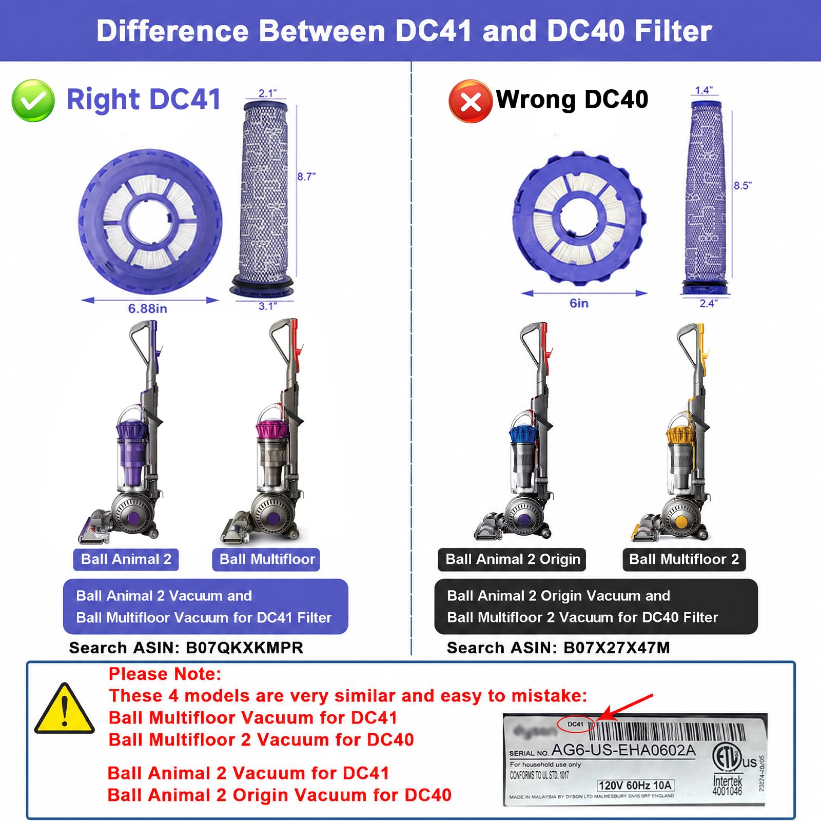 Dyson Ball Filter Replacements - Pet Hair & Dust -3