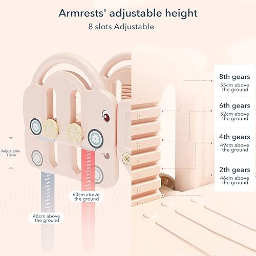 Miniatura 4 de Sofá para niños, tobogán de escalada para cama, juguetes para niños que juegan en casa, fácil de montar (rosa)