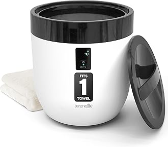 SereneLife Towel Warmer for Bathroom & Spa, Luxury Hot Towel Heater Bucket with Customized Fragrance, Auto Shut Off, Fits 1 Large Blanket, Bathrobe, PJs (Black)