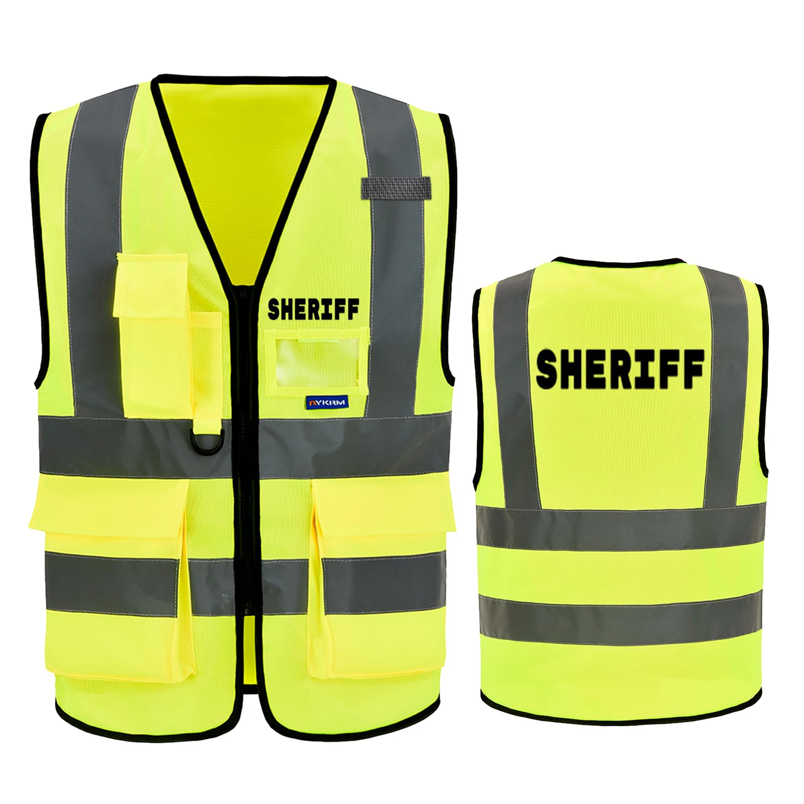 Reflective Security Safety Vests Heavy Duty with 7 Pockets and Front Zipper