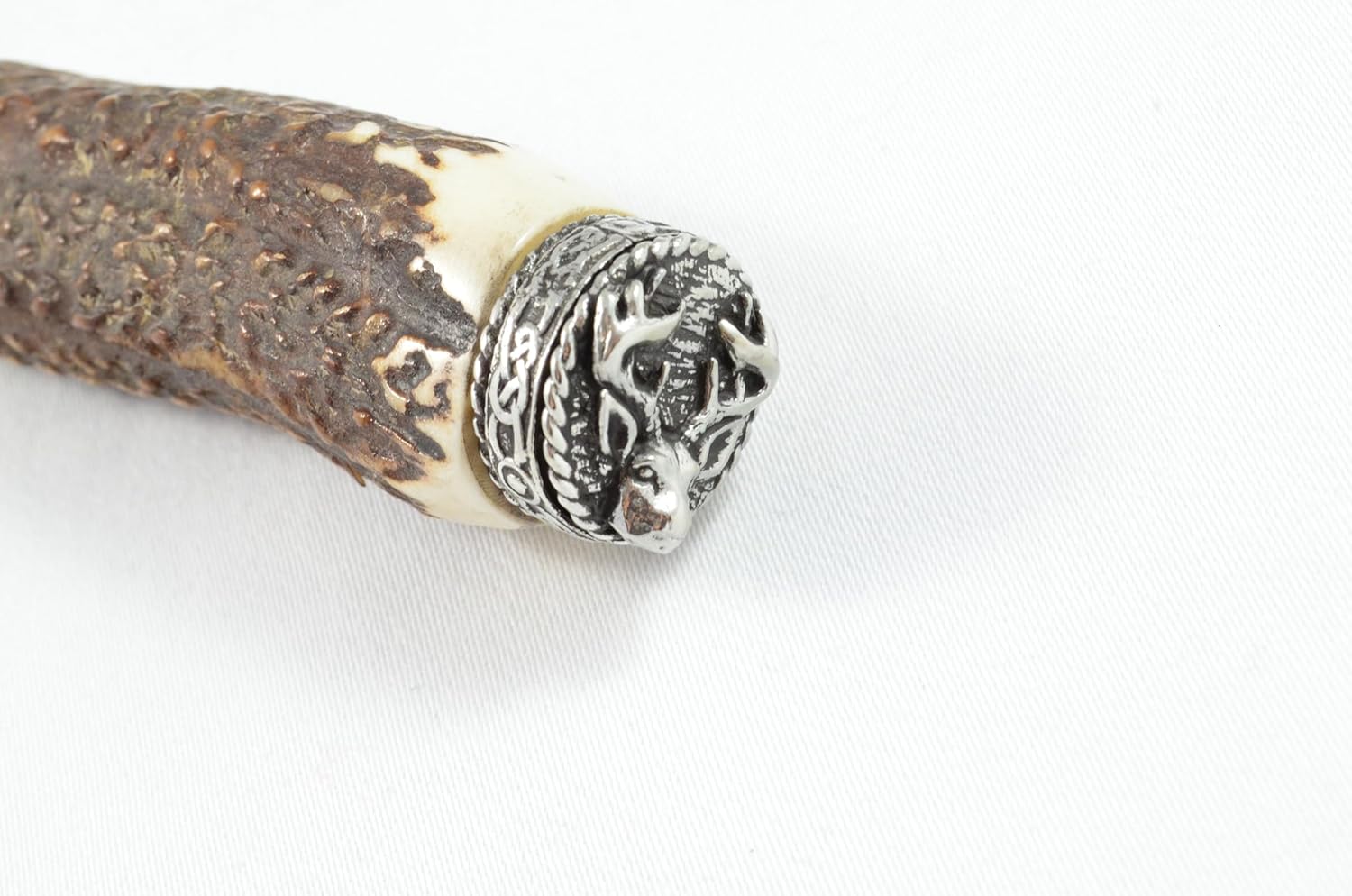 A Genuine Stag Antler Handled Pewter Capped Cake Knife & Server Set Made In Sheffield England
