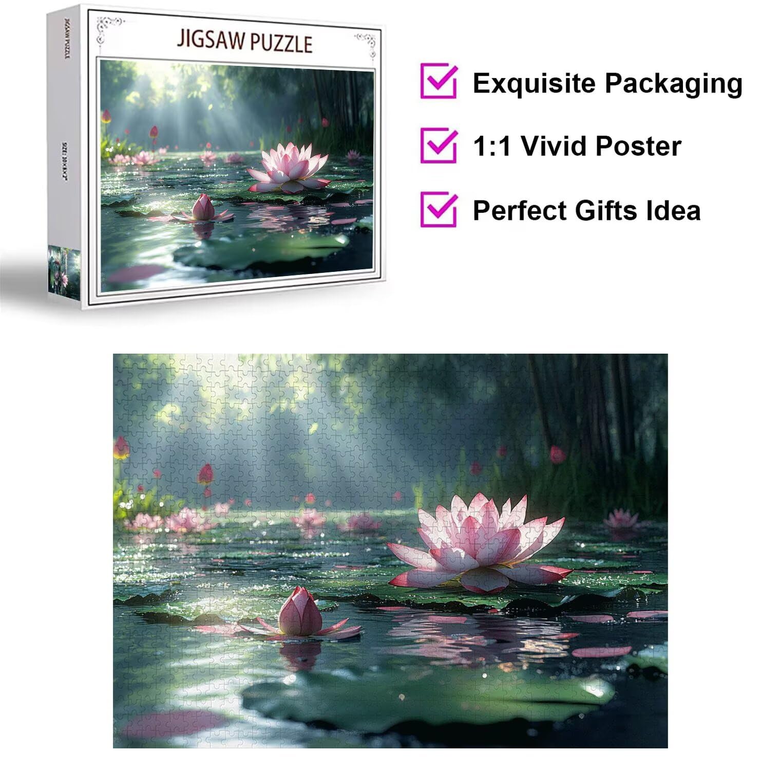 Puzzle 4000 Pezzi primavera Puzzle Classici per Gioco Familiare, n-74 | Impossibile Puzzles, Intrattenimento Creativo, Rilassamento e Intelligence, Regalo per Amore e Amico, Decorazioni Casa, Lotus