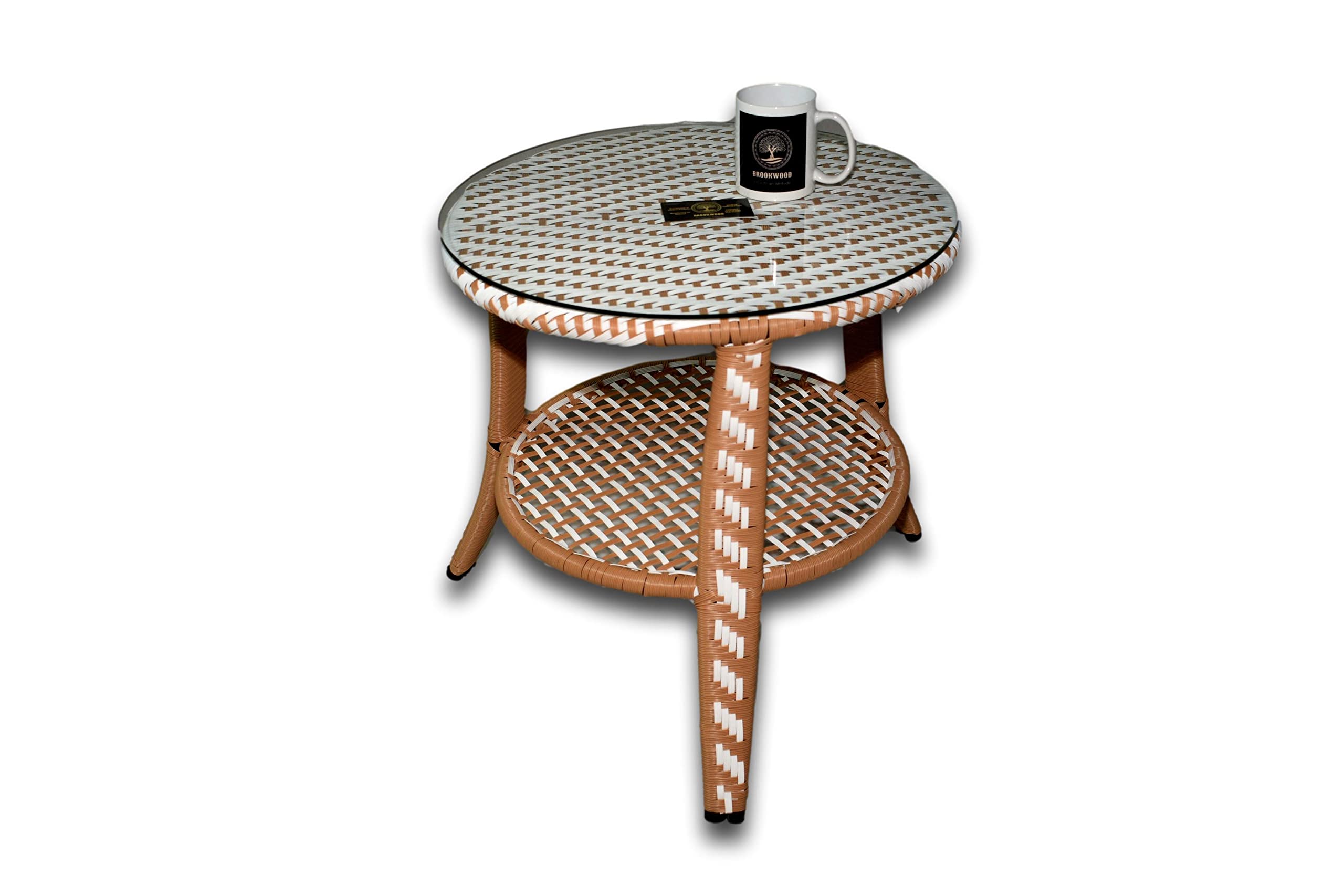 Brookwood - Outdoor Patio Furniture - Lehar White Beige (1 Table Without Glass, White & Beige) 1