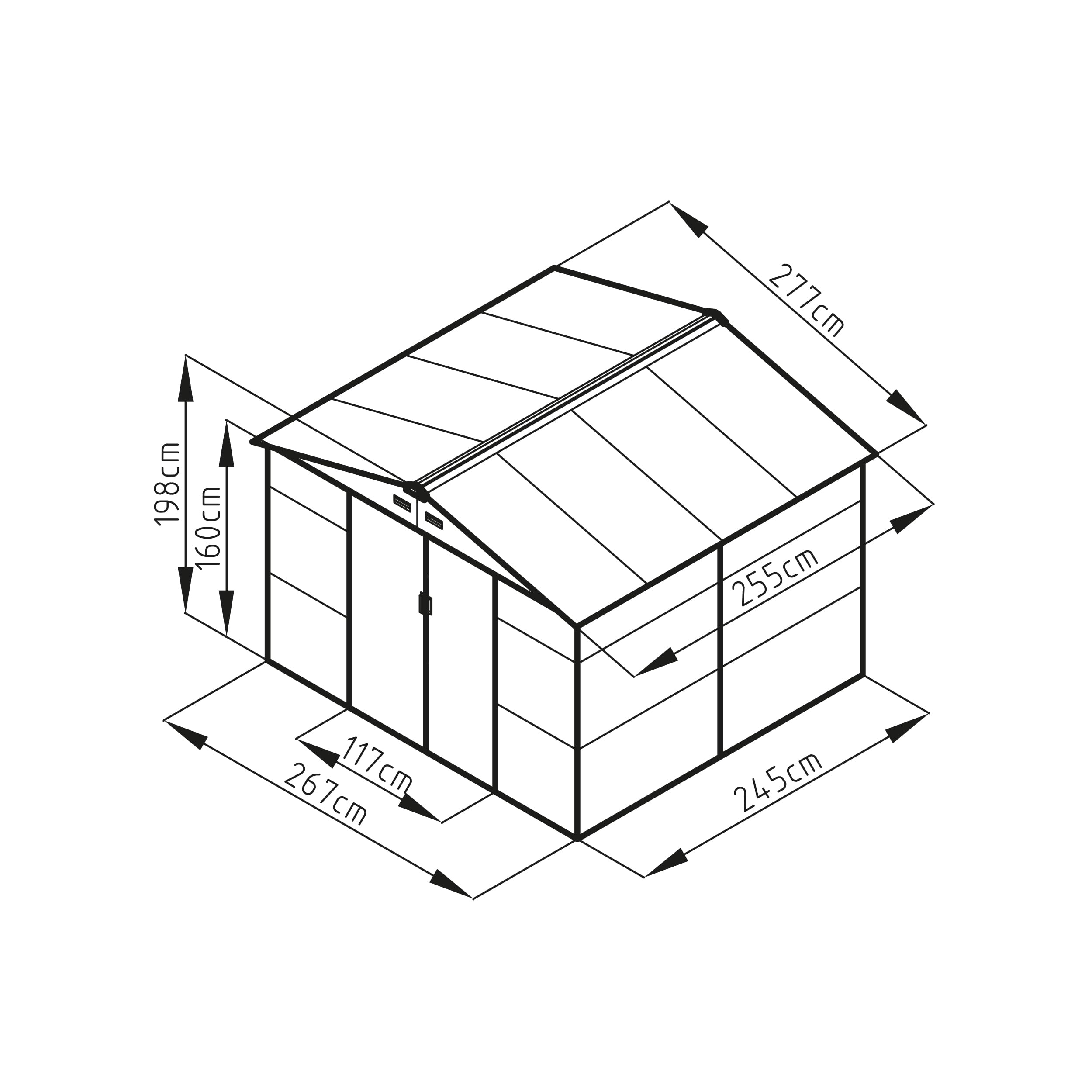 Domek ogrodowy G21 GAH 706-277 x 255 cm, brązowy, szopa na maszt, domek na narzędzia – łatwy montaż, 7,1 m²