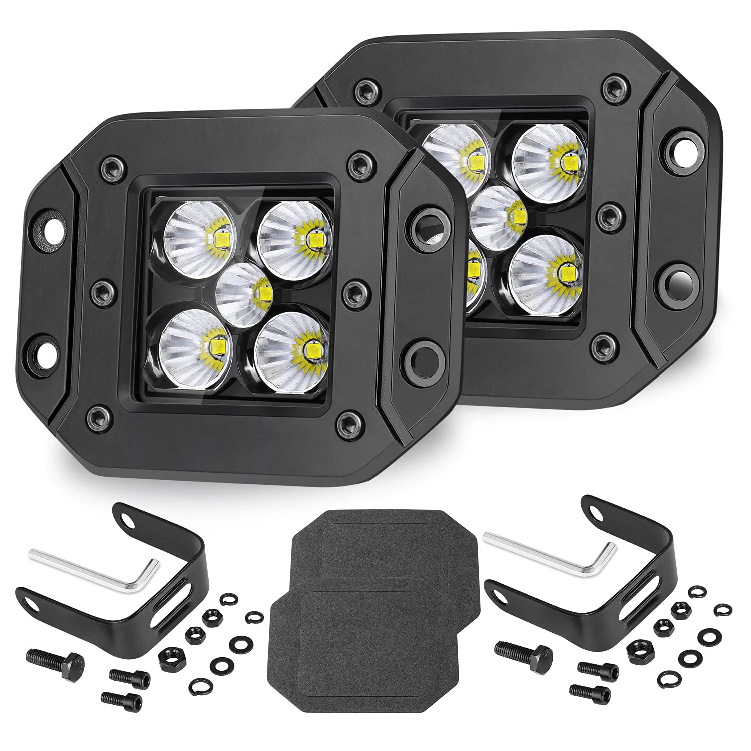 Buy SWATOW INDUSTRIES Flush LED Pods, 2PCS 5 Inch Flush LED Lights Spot