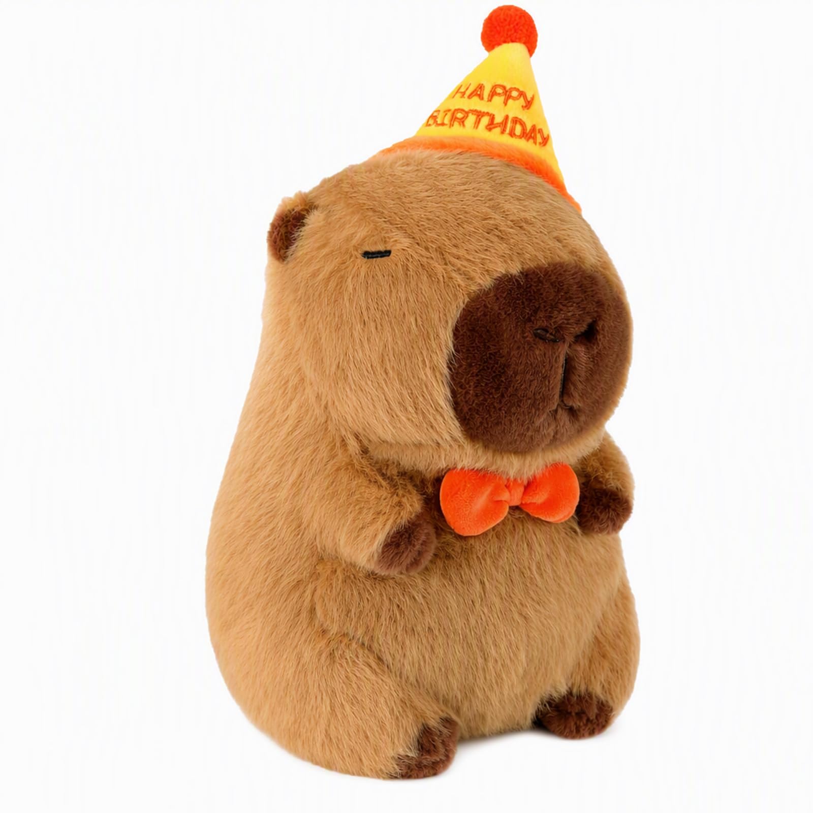 PYuWejn 1 Capybara Plush with Birthday Hat, 25cm Brown Capybara Teddy