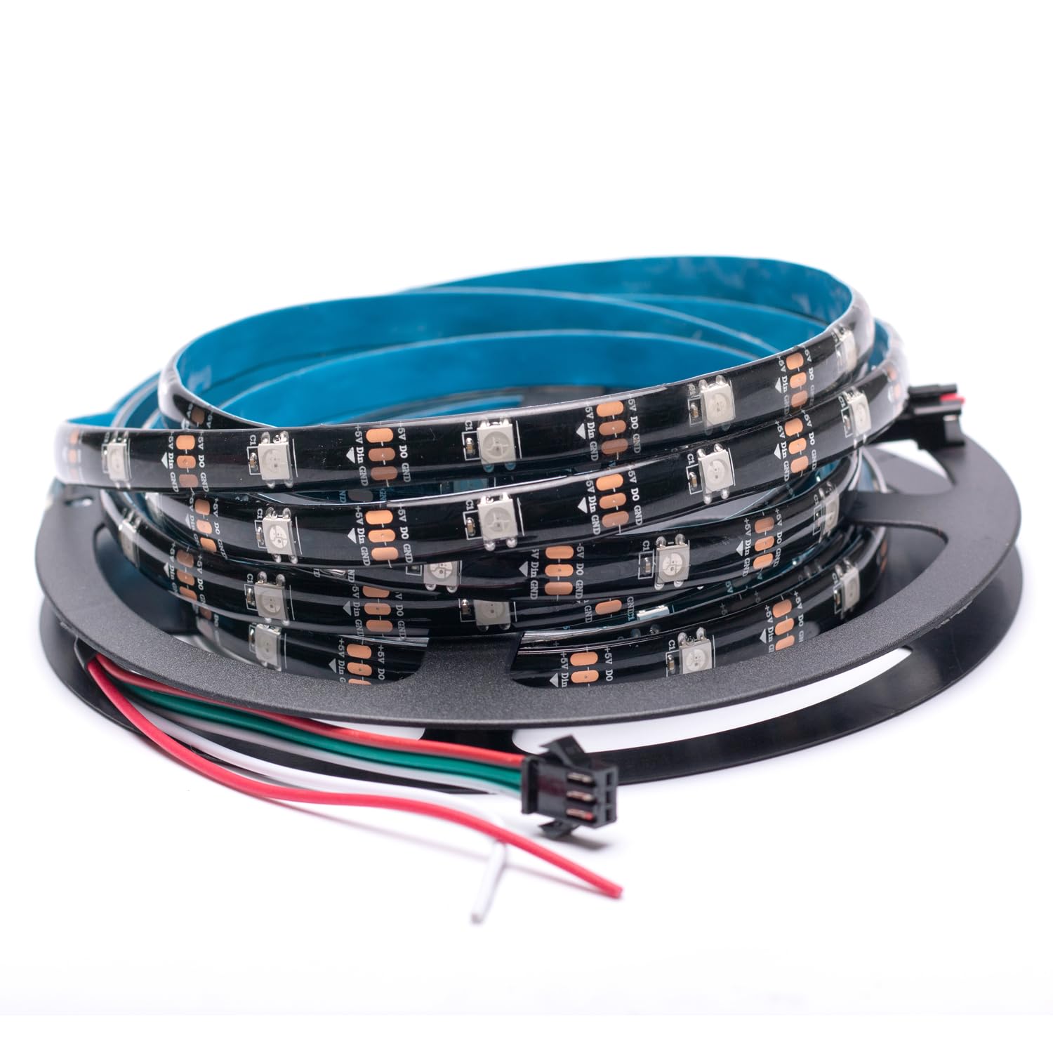 WS2812B LED Strip Individual Addressable Light Full Color SMD 5050 RGB Pixel Strip DC5V(16.4FT 150LEDS Waterproof IP65, Black PCB)