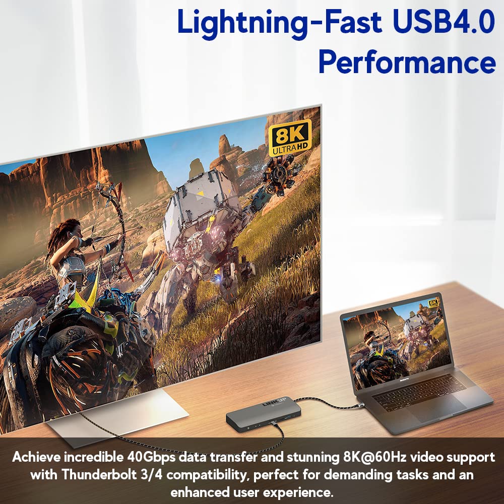 LINKUP USB 4.0 USB C to USB C Cable | Thunderbolt 4/3 Compatible | Type C Charger for MacBook and iPhone | 240W Fast Charging | 40Gbps Data Transfer | 8K@60Hz Display Cord | Use with all USB C devices image 5