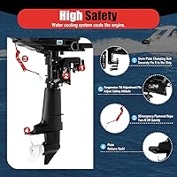 Vista 4 de Motor fuera de borda, 4 tiempos 6.5 hp motor de barco de alta resistencia motor de barco de pesca con sistema CDI sistema de refrigeración por agua