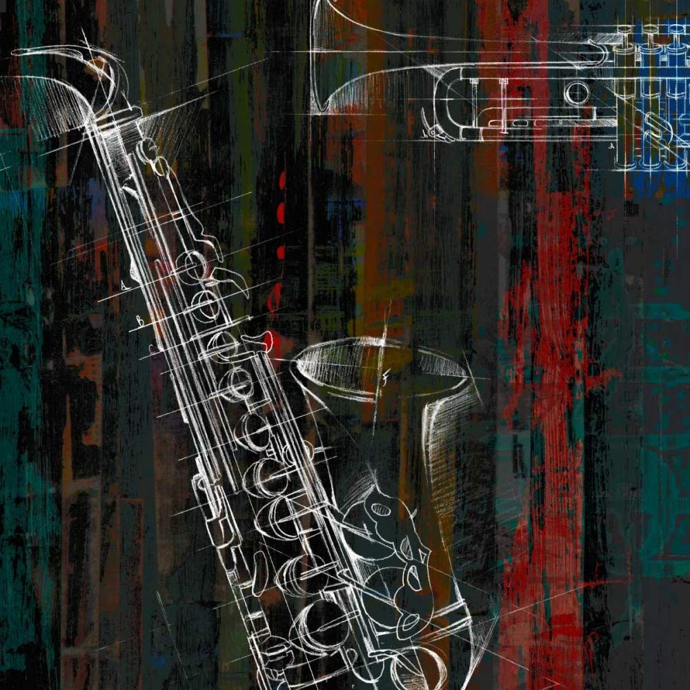 Feeling at home STAMPA su TELA ARROTOLATA That Jazz II Studio W - Figurativo quadrato Canvas 380gr 100% cotone cm_48_X_48