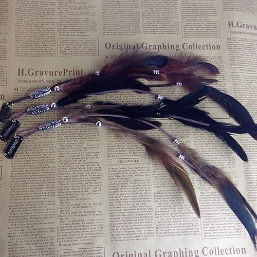 Miniatura 6 de Diadema de plumas hippie indio bohemio con borlas, tocado bohemio para mujeres y niñas, diadema para el cabello, bandas para el cabello, decoración