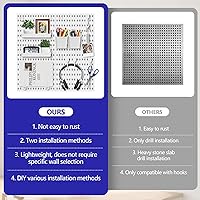Vista 5 de Pegboard Combination Kit, Modular White Pegboard Wall Organizer with 4 Pegboards & Accessories Hanging for Gaming Office Wall Storage Organizer