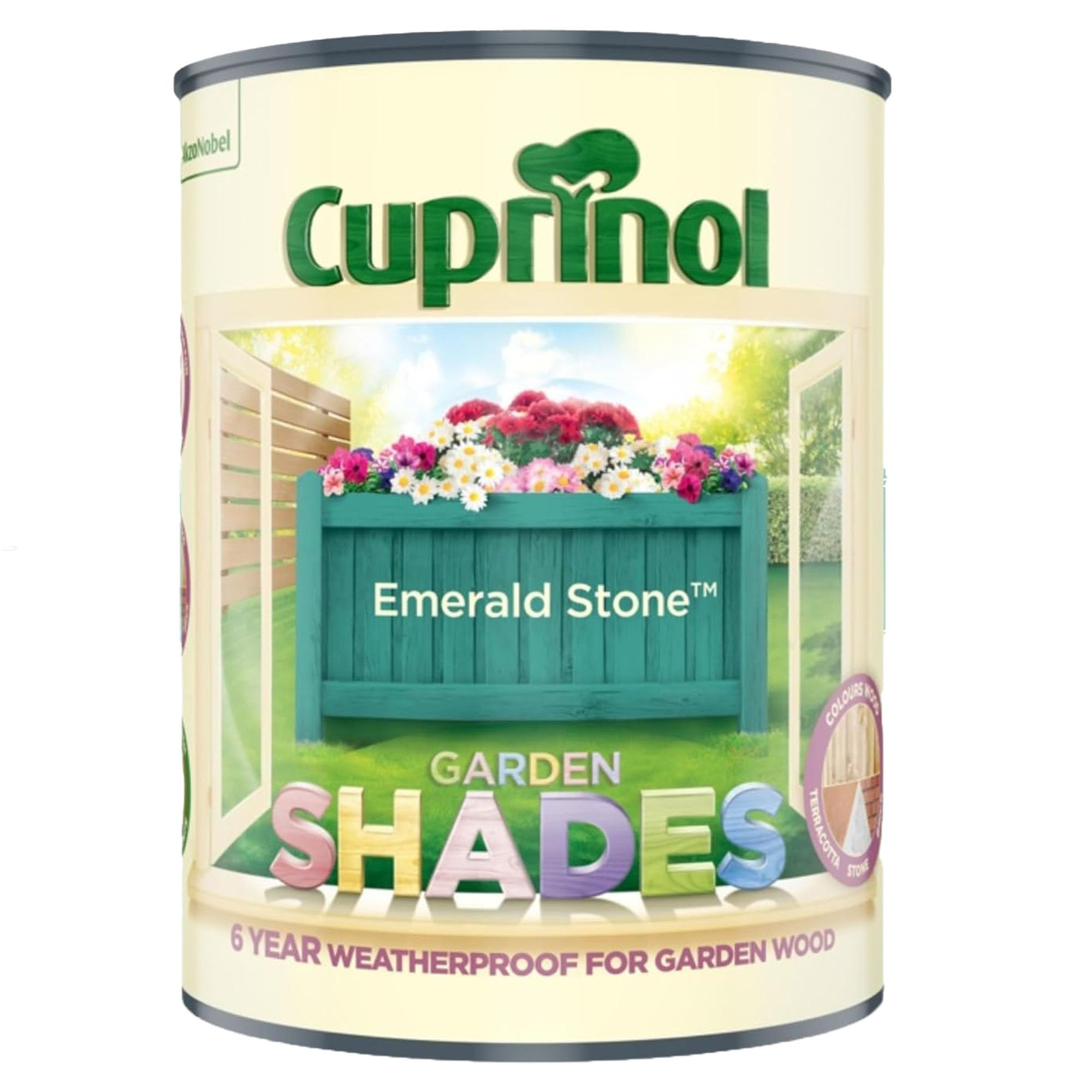 DUAYRA Garden Shades Paint | Quick Drying Water Based | For Garden Fence, Shades, Benches, Terracotta, Brick, Stone | Exterior Wood Furniture | Long Lasting (Emerald Stone, 2.5 Liters)