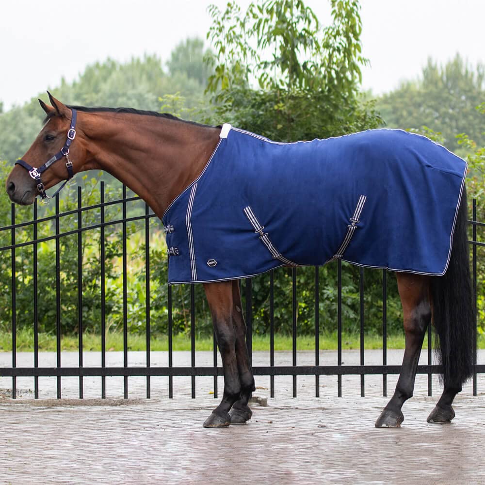 Couverture polaire séchante Basic QHP avec sangles croisées pour cheval