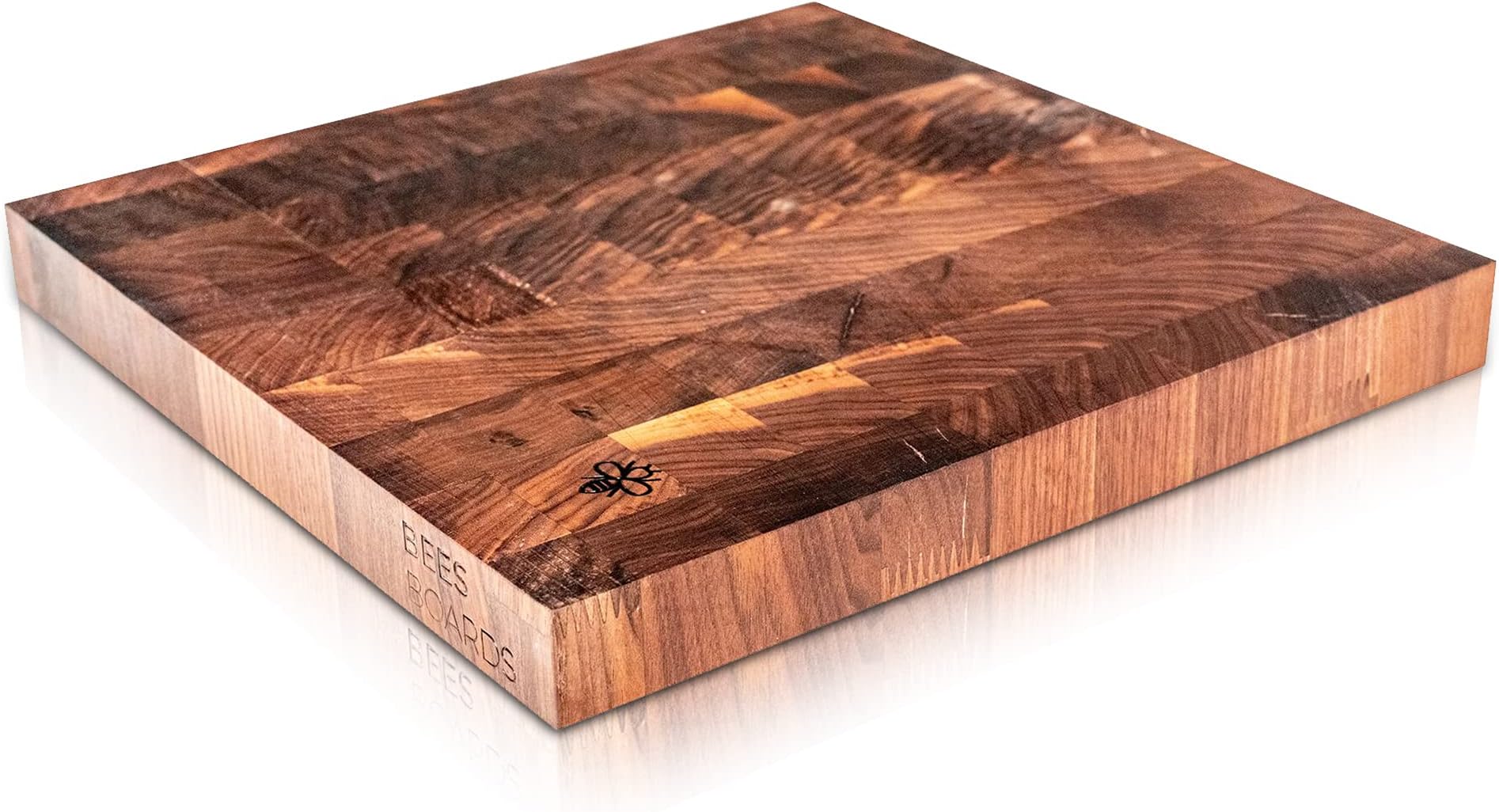 Bees Boards- Solid Walnut End Grain Wood Cutting Board, Butcher Block Wooden Cutting Board,-Pre-Seasoned with Bees Wax