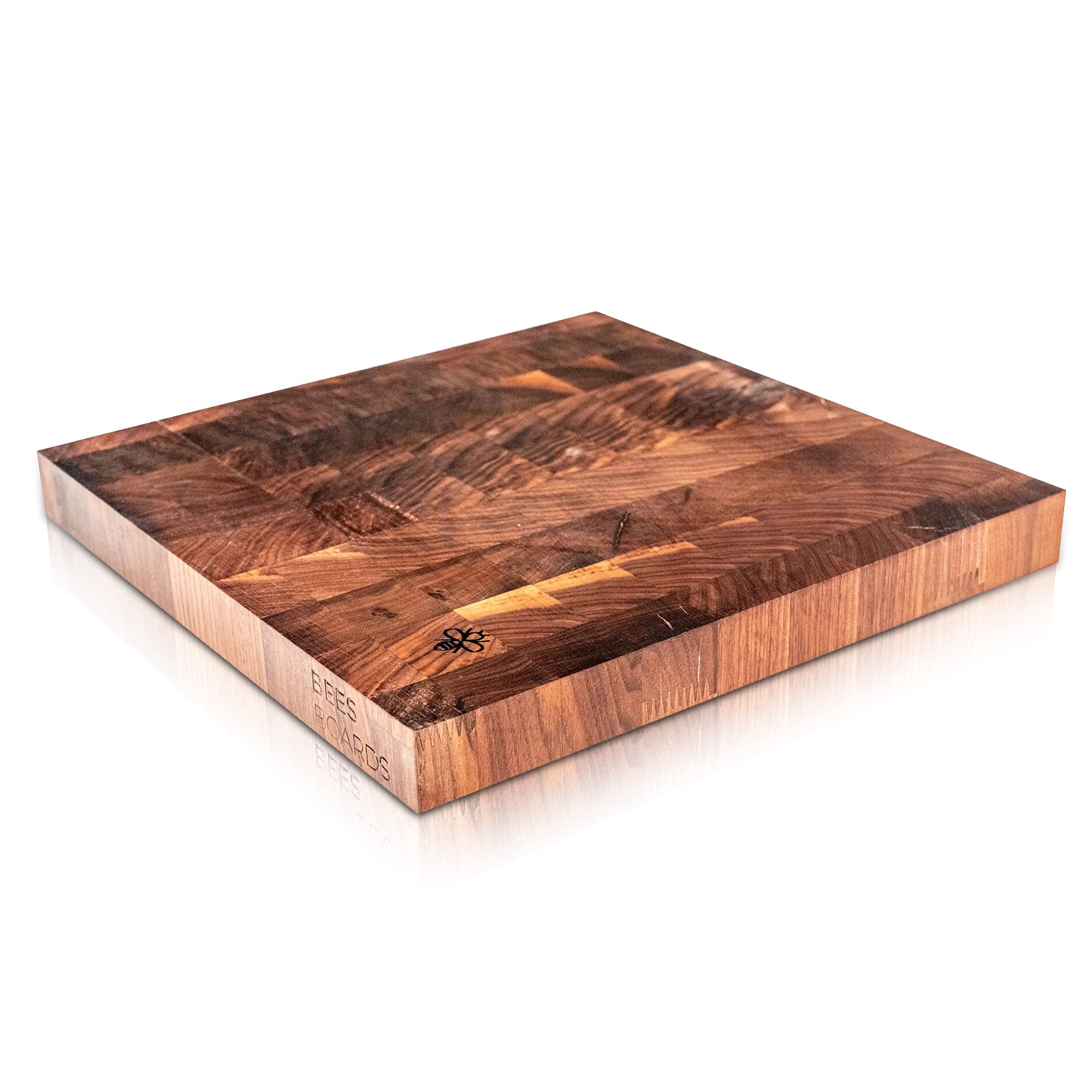 Bees Boards- Solid Walnut End Grain Wood Cutting Board, Butcher Block Wooden Cutting Board,-Pre-Seasoned with Bees Wax