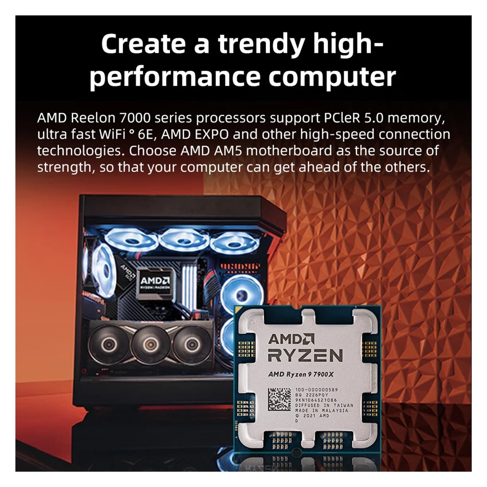CPU Processor AMD Ryzen 9 7900X CPU with Box R9 7900X 4.7