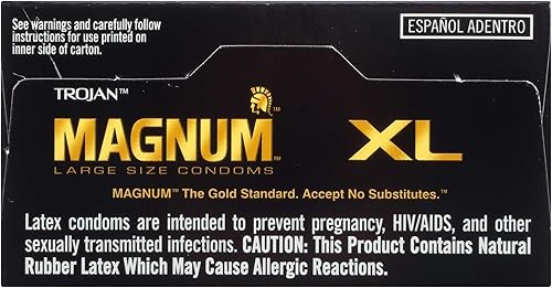 Miniatura 11 de Preservativos lubricados Trojan Magnum Xl., Magnum XL, 12 unidades, Negro, 1, 1