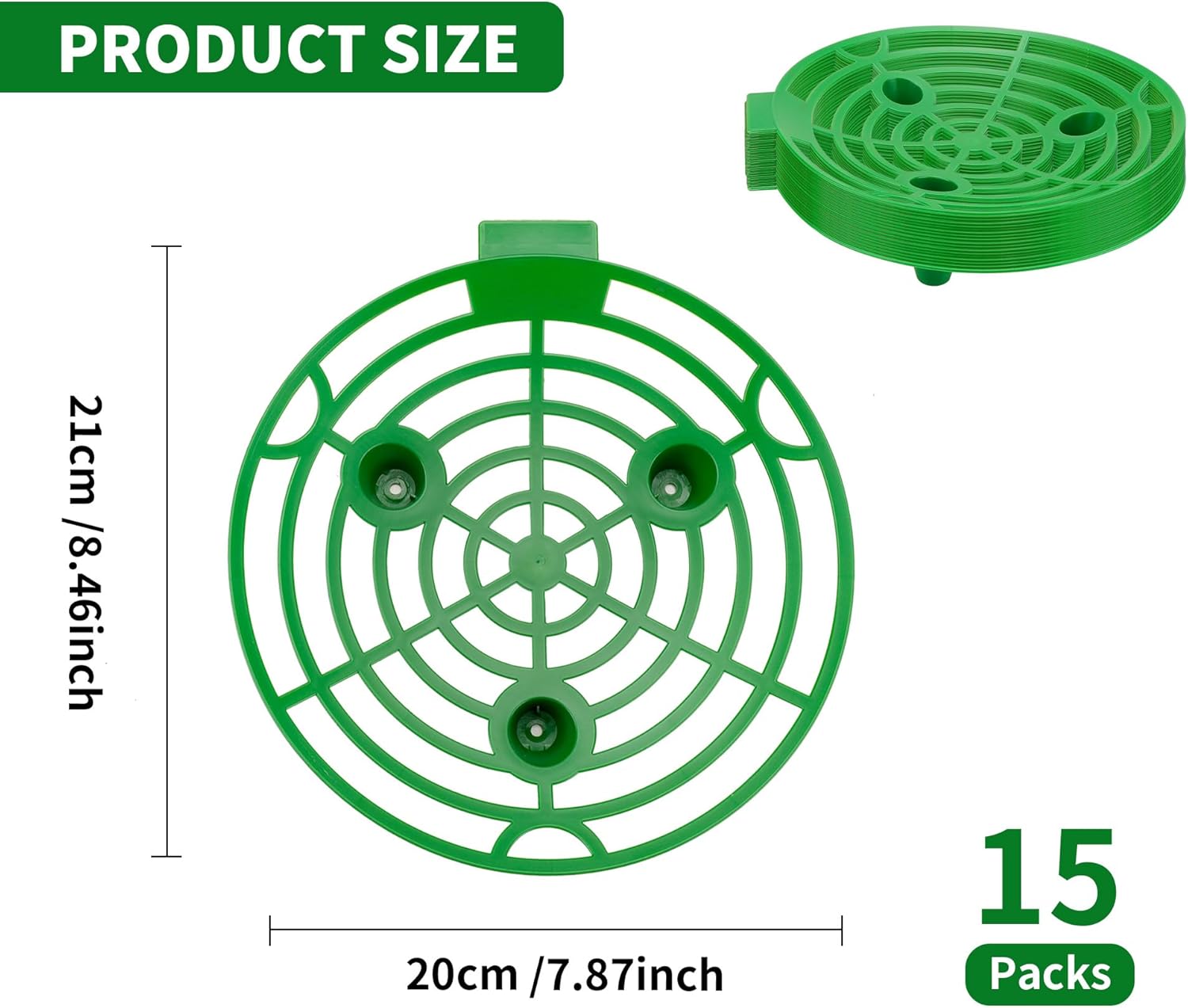 15 Pack Melon Cradle for Garden Pumpkin Support Stand Trellis,Avoid Ground Rot,Plastic Plant & Garden Support for Pumpkin Watermelons Squash Strawberries(Green)
