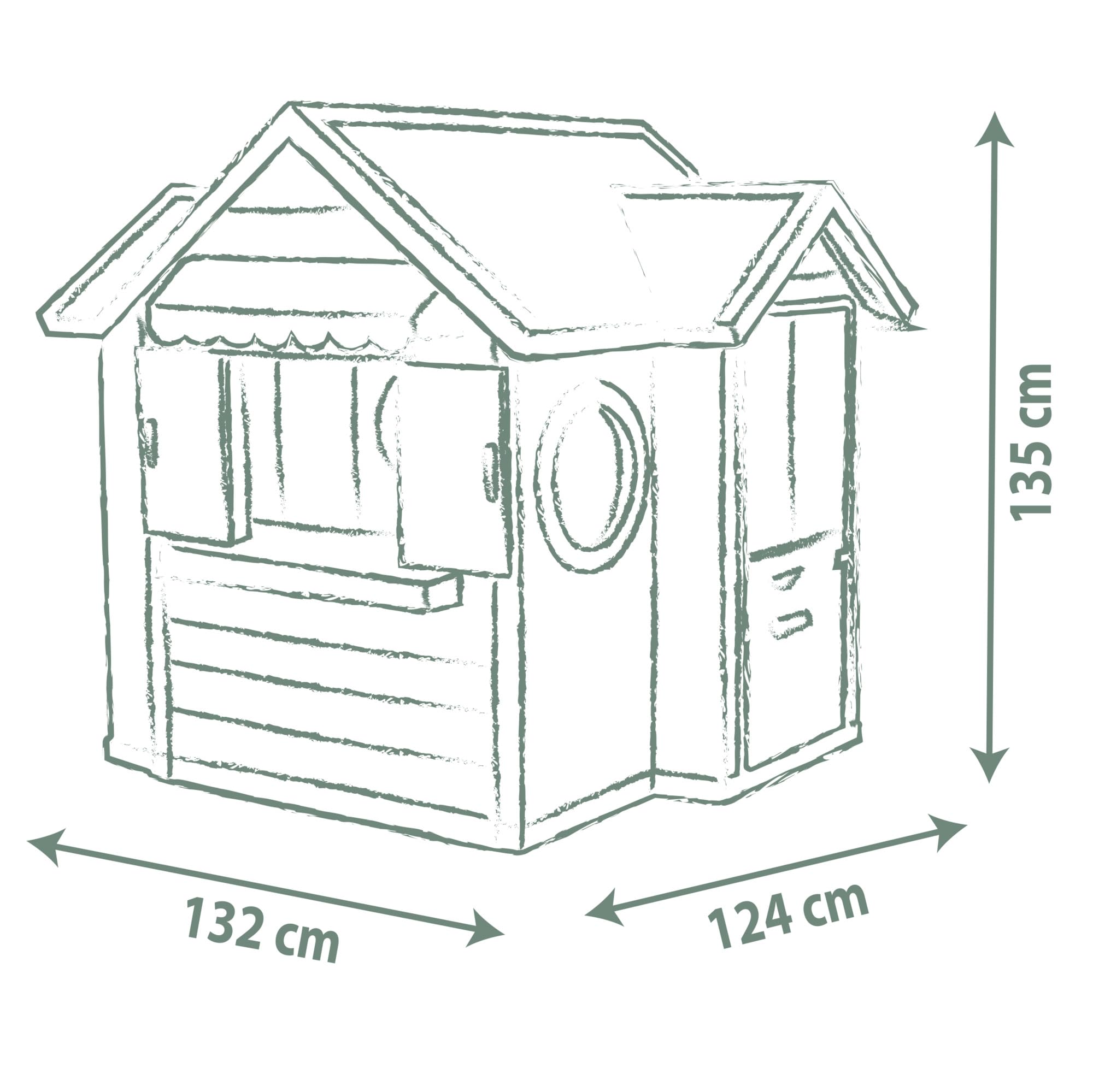 Smoby Life Chef Spielhaus 124x132x135 cm wetterfestes Gartenhaus für Kinder mit Verkaufstheke und Spielküche Outdoor-Imbiss ab 2 Jahre