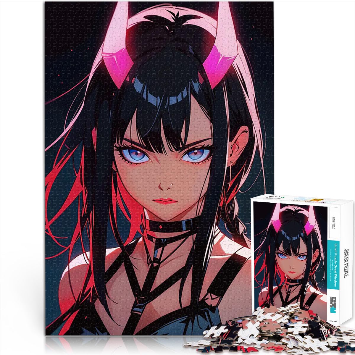 teenagers 1000 Piece Jigsaw Puzzle Demonic Anime Girl Lernspiele Heimdekoration Künstlersammlung, Bildende Kunst38x26cm