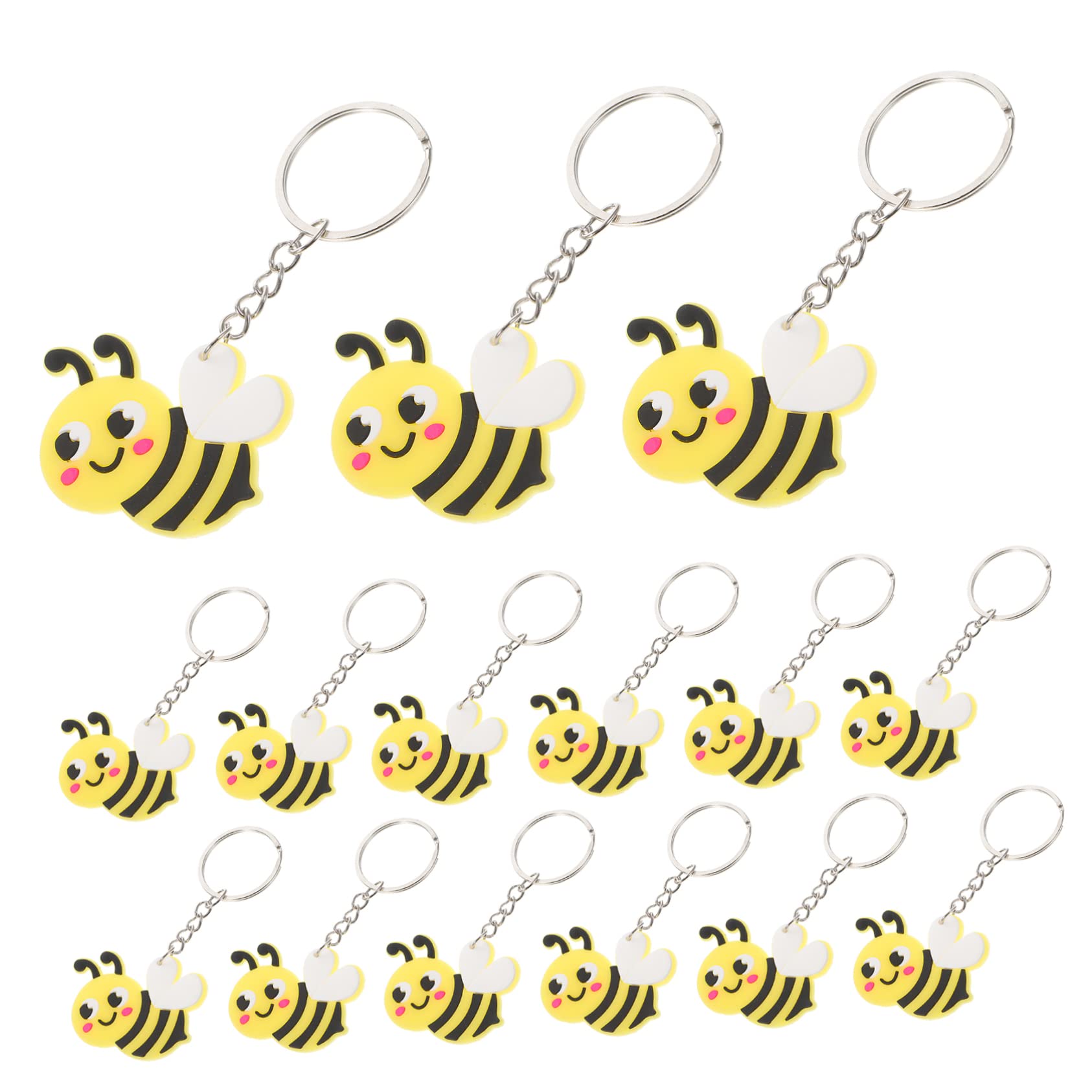72piezas Llaveros De Abeja De Cartoon Adorables Accesorios Creativos Para Bolsos Decoración De Llaves y Pequeños