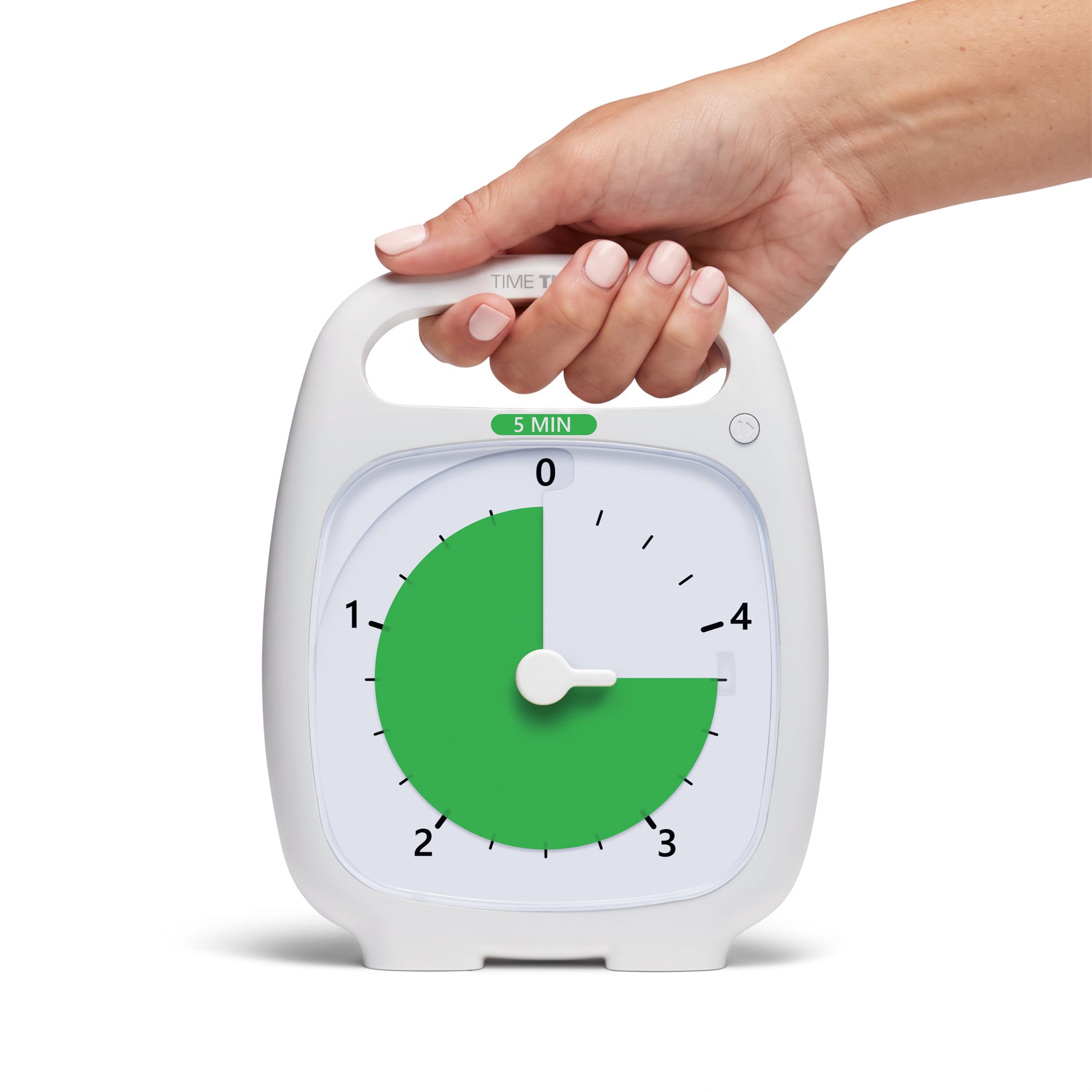 Time Timer Plus 5 Minute, Minuterie visuelle analogique (Blanche) Signal en Option (molette de contrôle du Volume) Pas de coche Fort; Outil de 'Time Management'