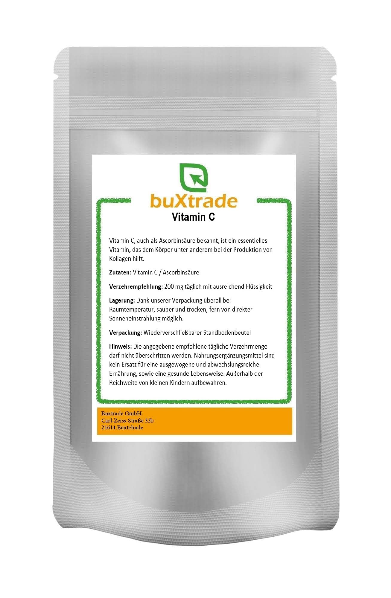 Vitamin C Ascorbinsäure E300 | Lebensmittelqualität | Pulver | Buxtrade | VERSCHIEDENE GRÖßEN (25 kg)