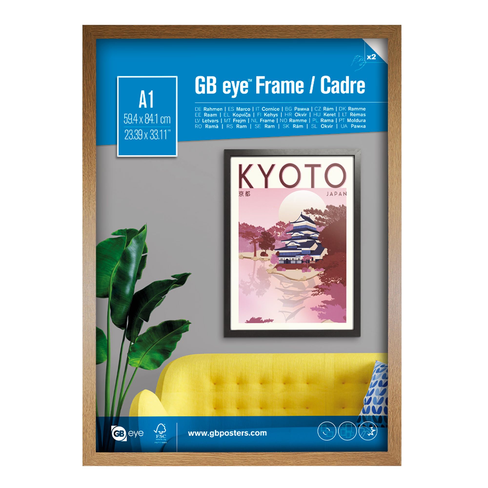 Gb Eye Oak Contemporary Wooden Picture Frame - A1 - 59.4 X 84.1Cm