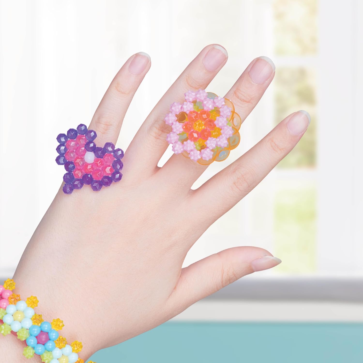 Aquabeads Fairy World Complete Arts & Crafts Bead Kit for Childrens - Over 800 Beads to Create Wearable Rings, Bracelets, Keychains and More!