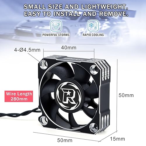 Miniatura 17 de Ventilador de refrigeración de motor RC de 1.969 in, disipador de calor de motor RC de 10000 RPM, ventilador de enfriamiento ESC de 8.5 V