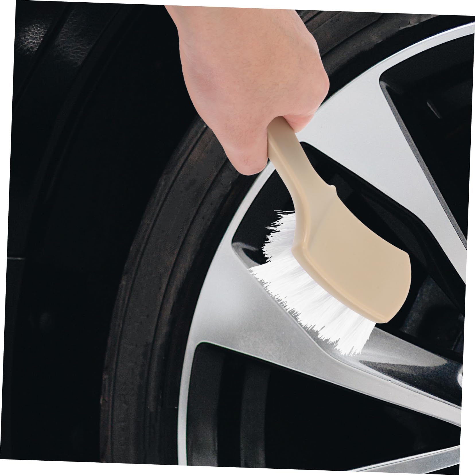 5pezzi Spazzola per Pulizia Ruote e Pneumatici Strumento Multifunzionale per Detailing Auto con Manico Ergonomico e Setole Resistenti per Rimuovere Sporco e Detriti da Cerchioni e