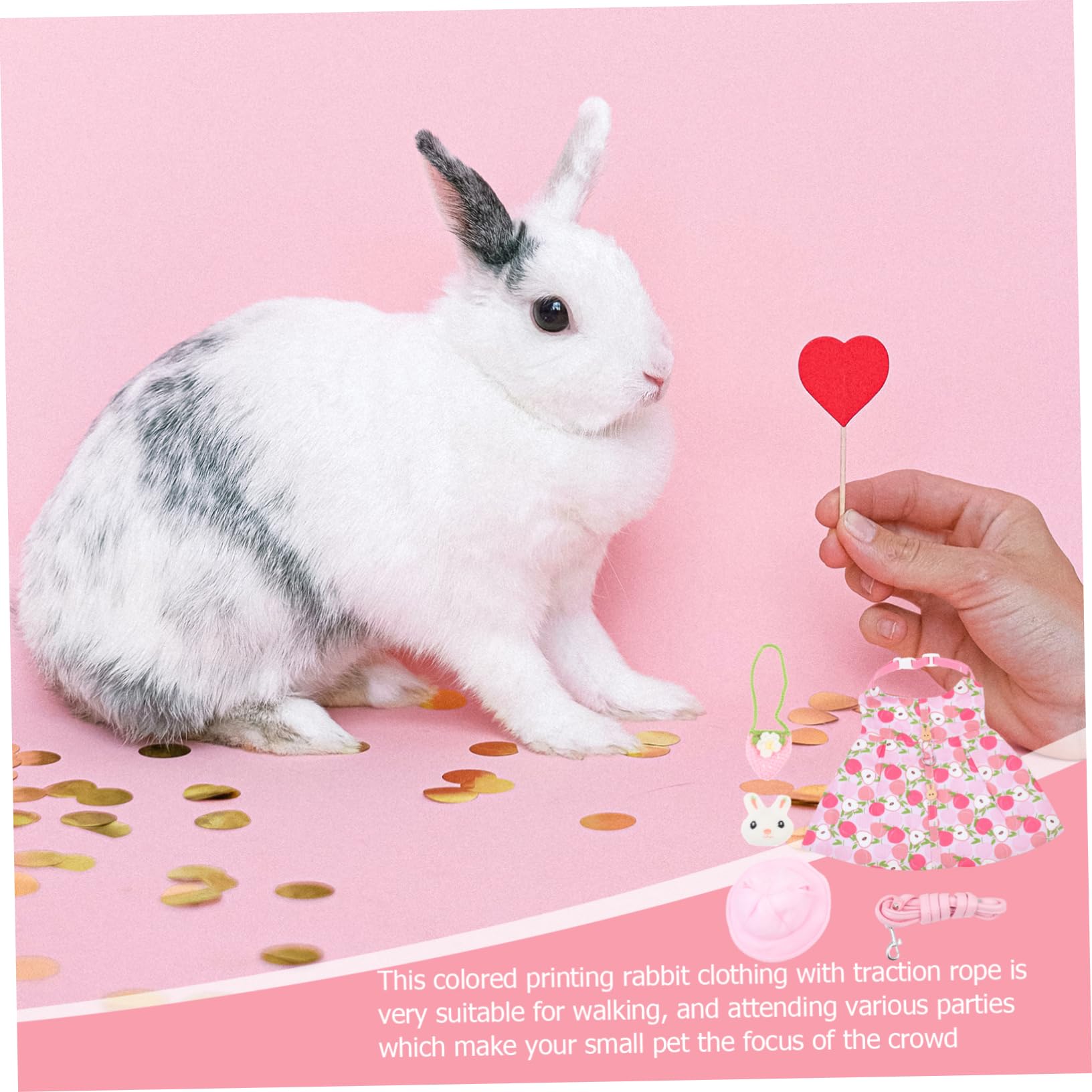 HOLIDYOYO Small Animal Traction Rope Rabbit Clothing Leash Festival Bunny Supplies Material Photo Prop