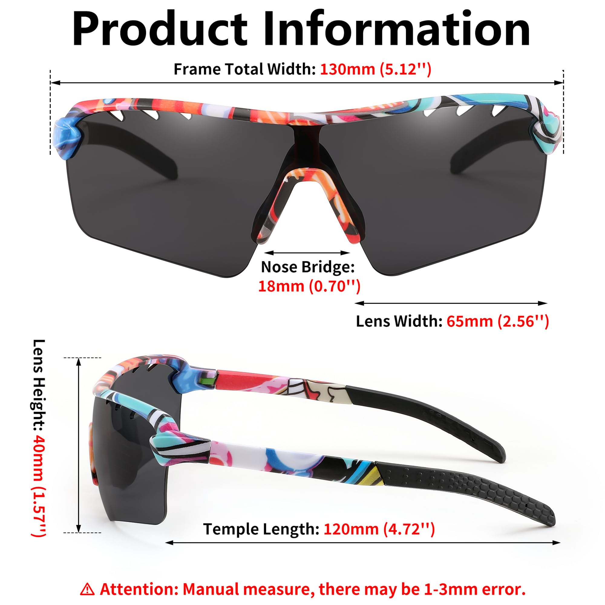 FEISEDY Kids Sunglasses Baseball Cycling Glasses Youth, UV400 Sports Shades Teens Boys Girls B2850