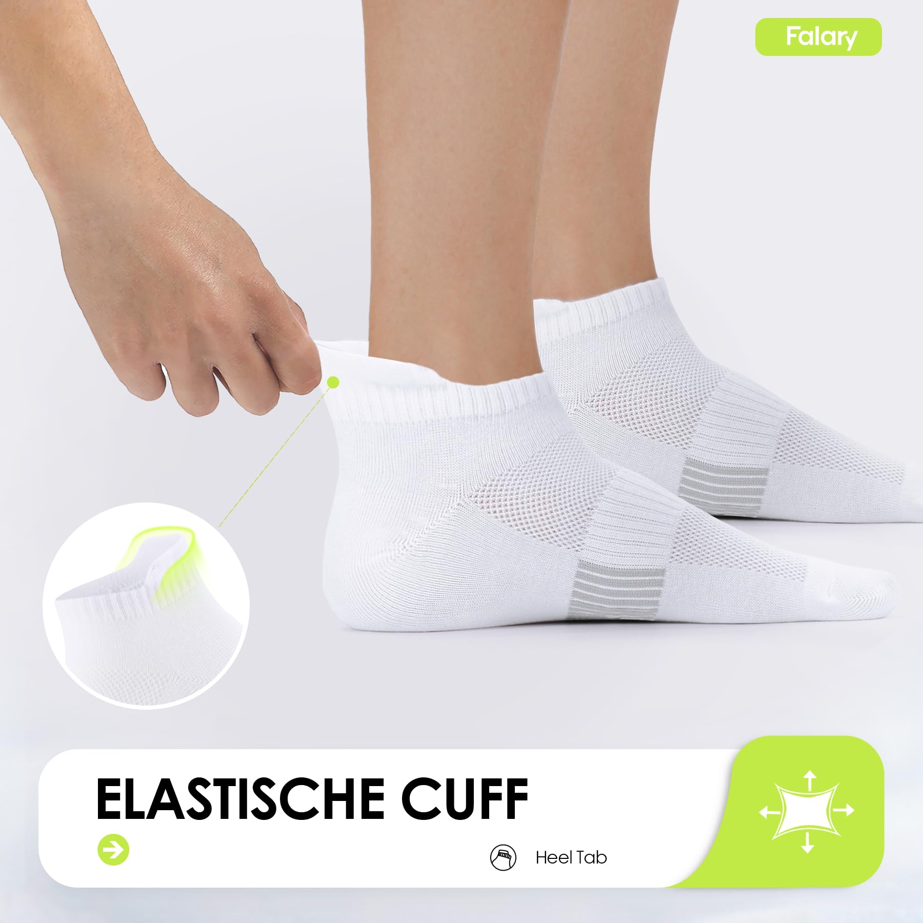 FALARY Calzini sportivi Calzini da ginnastica Uomo e donna 8 paia Calzini da corsa Calzini in cotone traspiranteCalzini alla caviglia Calzini lunghi Taglia 35-50 Nero Bianco