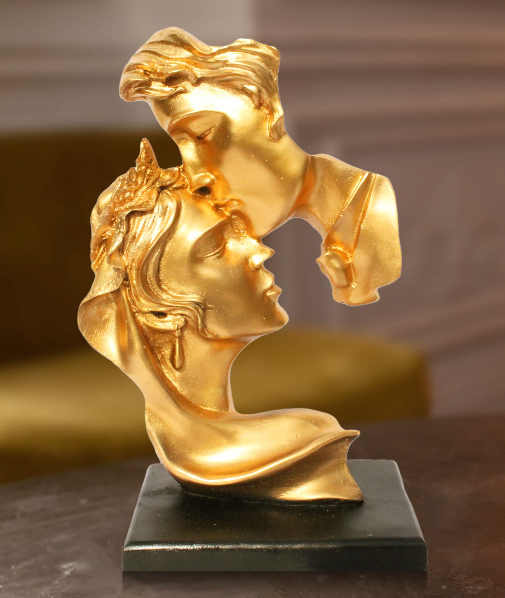 # Moon Couple face - White Gold showpiece for Home dcor/Gift Item/Desk/Study Table/Office