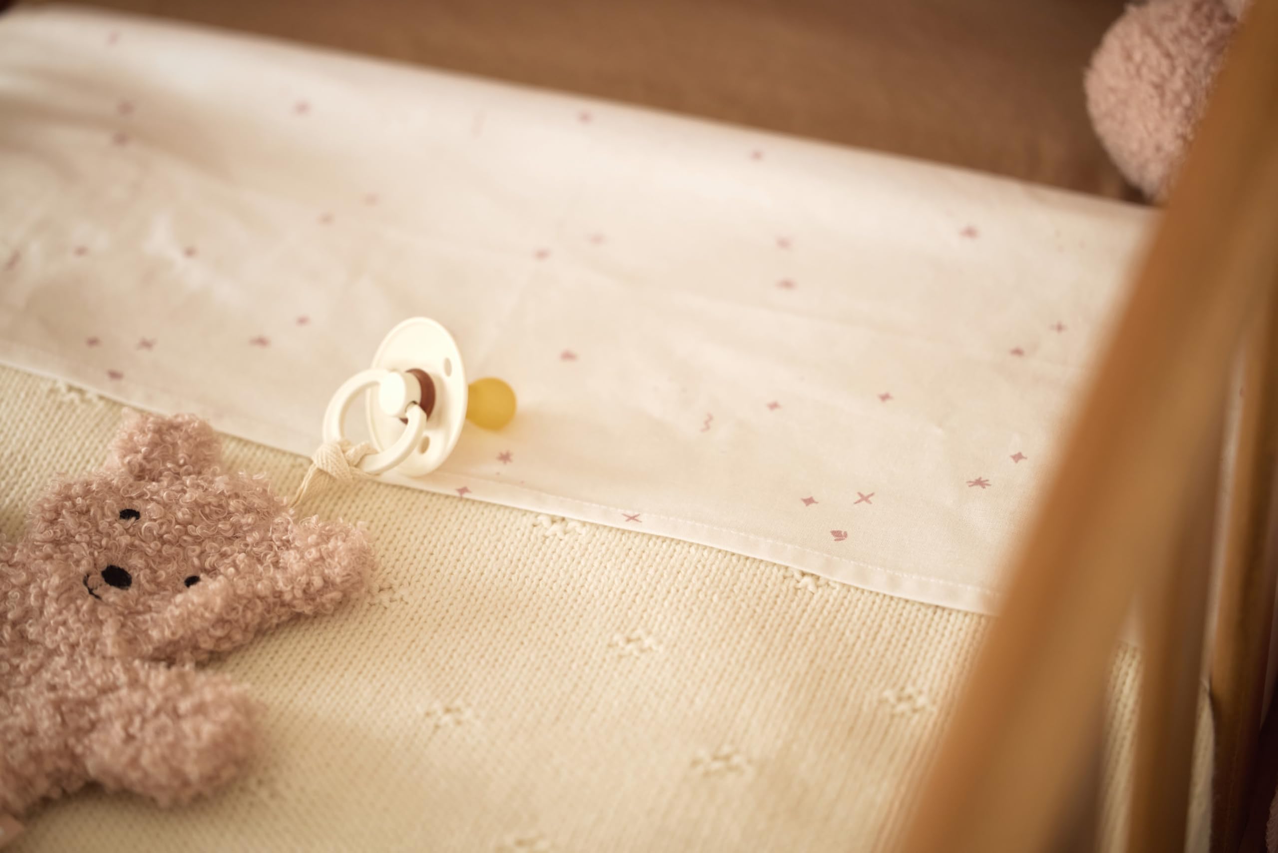Jollein Cosy Knit Couverture pour bébé - Ivoire - 75 x 100 cm - 60% Coton, 40% Acrylique - pour Berceau de bébé - 1.0 TOG - Certifié Oeko-Tex - Motif tricoté