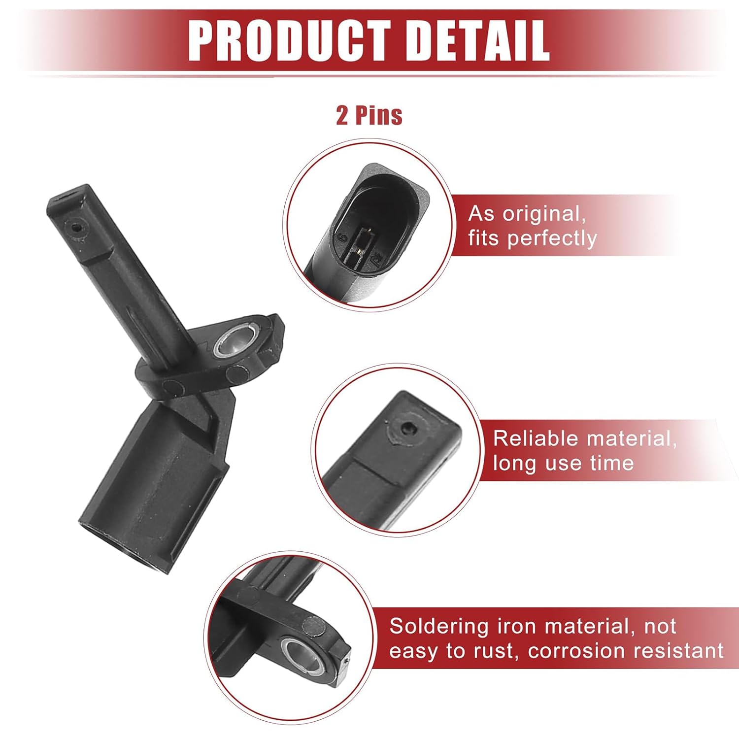 ABS Wheel Speed Sensor 4PCS Front Rear Left Right – Compatible with Porsche Macan 2015 2016 2017 2018 – Replaces OE 95B927803B 95B927804B – Durable Plastic Metal Construction