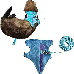 Conjunto de coleira para furões com alça ajustável, adorável arnês de segurança em forma de dinossauro com sino, adequado para coelhos, porquinhos-da-índia, chihuahuas de xícara de chá e outros