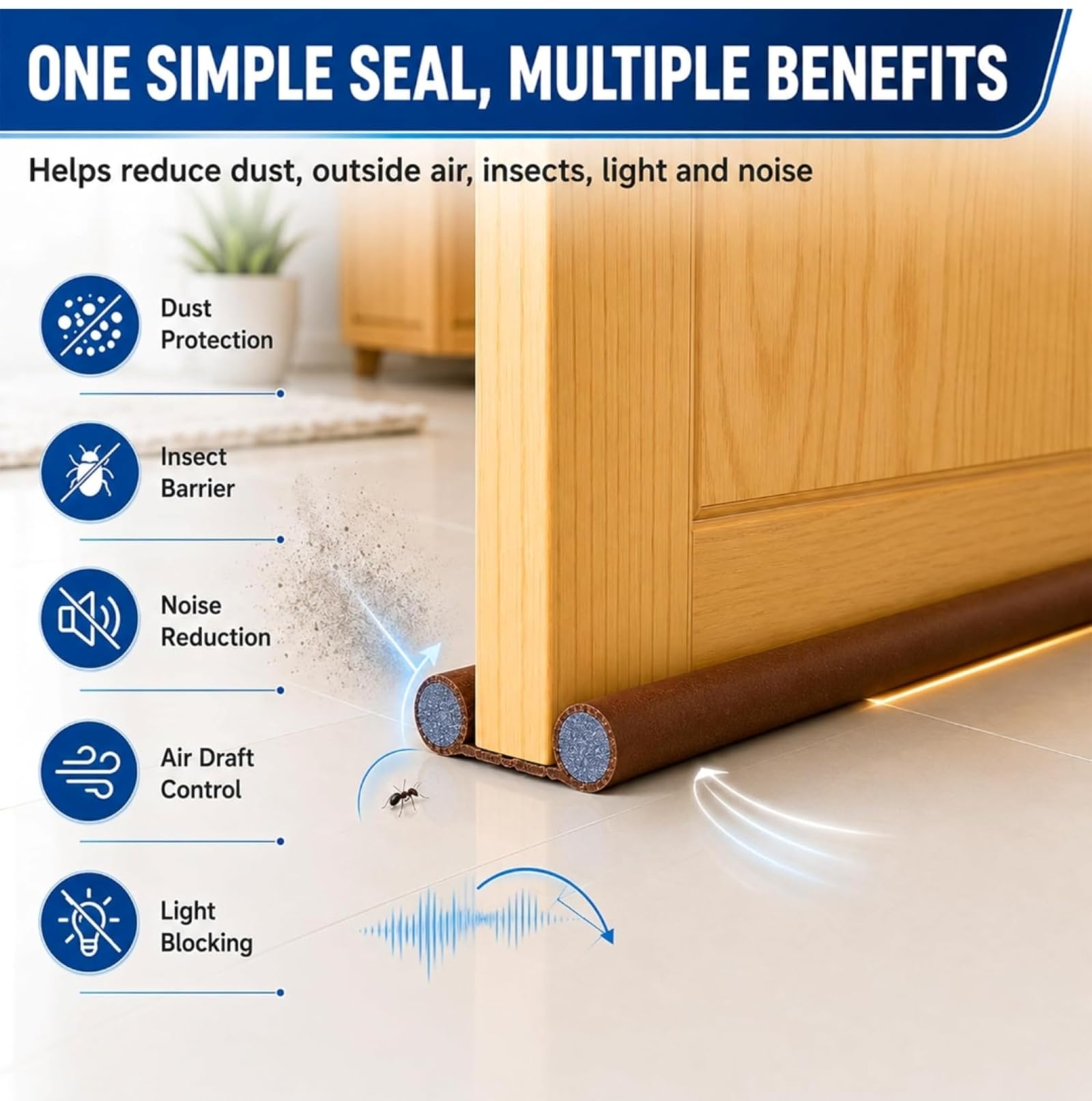 Nice Zoom (39 Inches, Pack of 3) PVC Door Guard Gap Filler for Door Bottom Seal Strip - Sound-Proof, Reduce Noise, Energy Saving Door Stopper for Reduce Door Dust, Door Guard for Home 3
