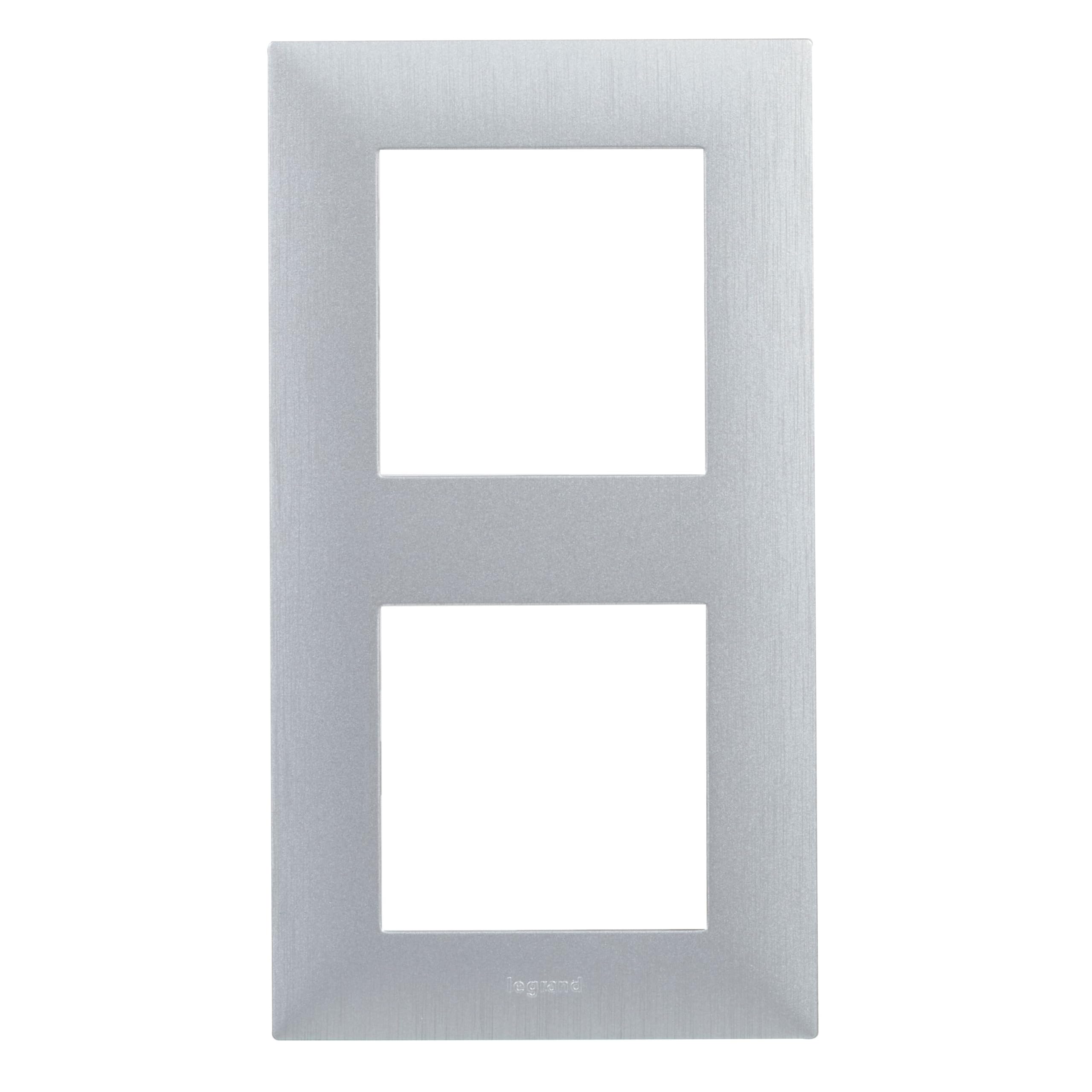 LEGRAND Marco doble de la gama Niloé Step para instalación componible, Color Inox, 398288