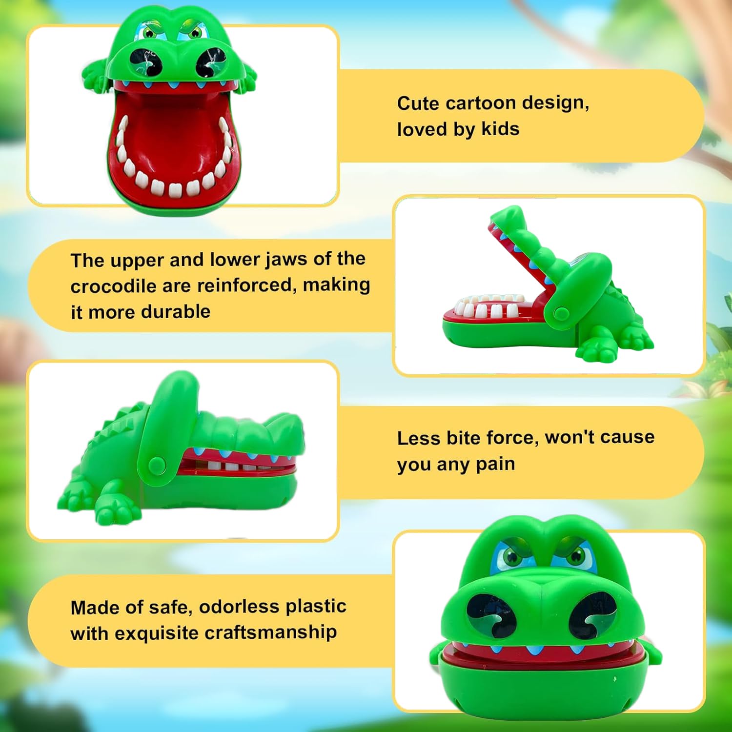 Deluxebase Jumbo Playset Alligatore 7 Pezzi Con Tappetino | Grandi Figure Animali Per Bambini | Giocattolo Safari Educativo - 3