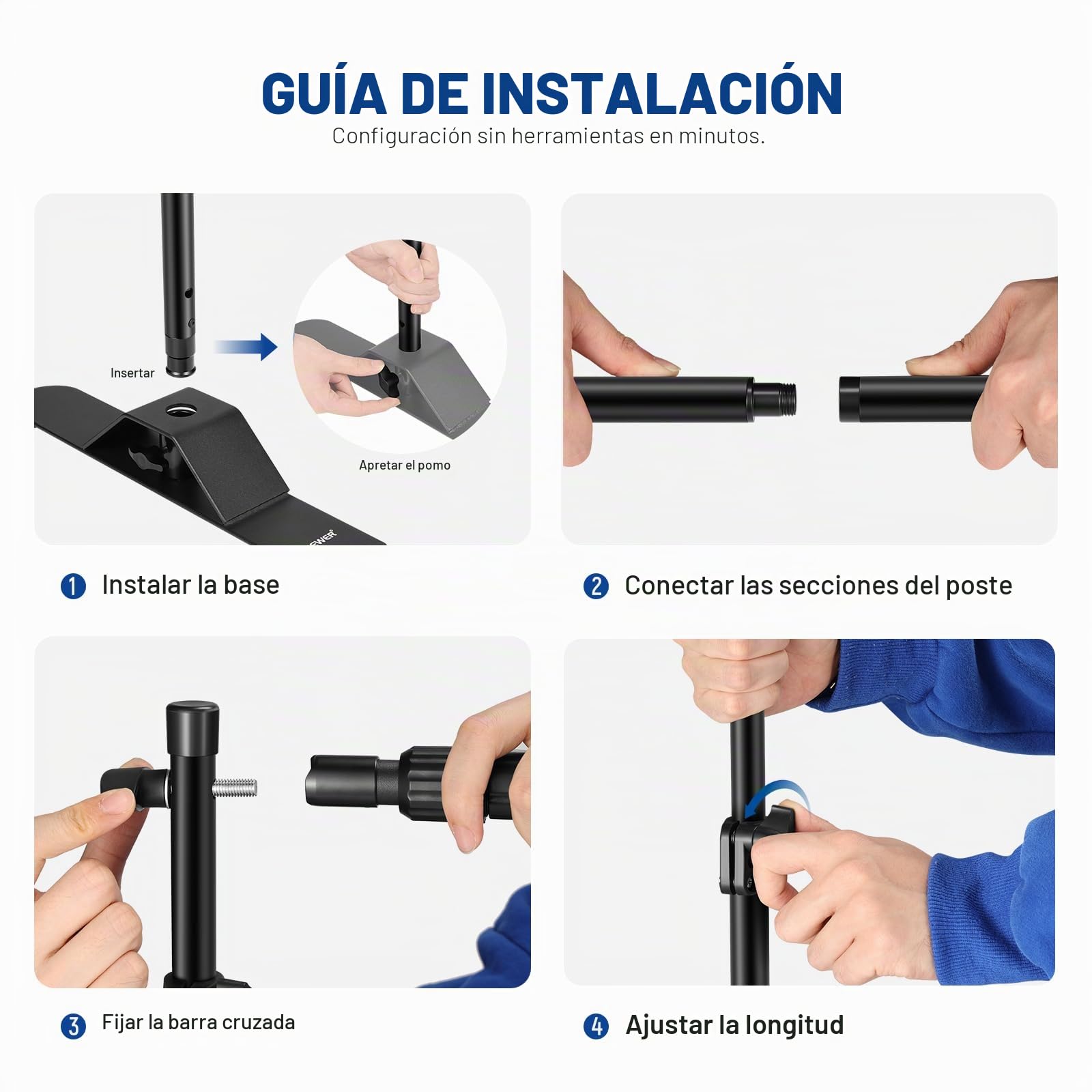 NEEWER Soporte de telón de fondo resistente con bases ampliadas, soporte de fondo de 10 x 8 pies con 4 barras transversales, 2 postes telescópicos, 4 clips de resorte y bolsa de transporte para sesión