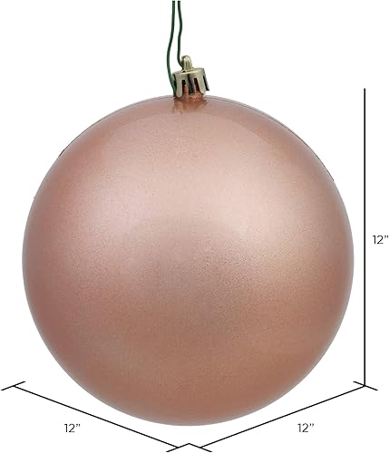 Vista 58 de Vickerman Adorno de bola de caramelo rojo de 12 pulgadas, inastillable y resistente a los rayos UV, confiable y listo para colgar, adornos rojos